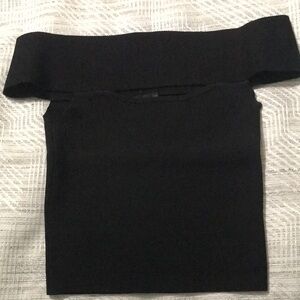 Express Body Contour Black Off-Shoulder Sweater